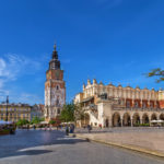 Krakow Cloth Hall and Town Hall Tower on Main square in Krakow, Poland