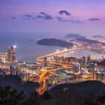 Skyline of Busan, South Korea at night.